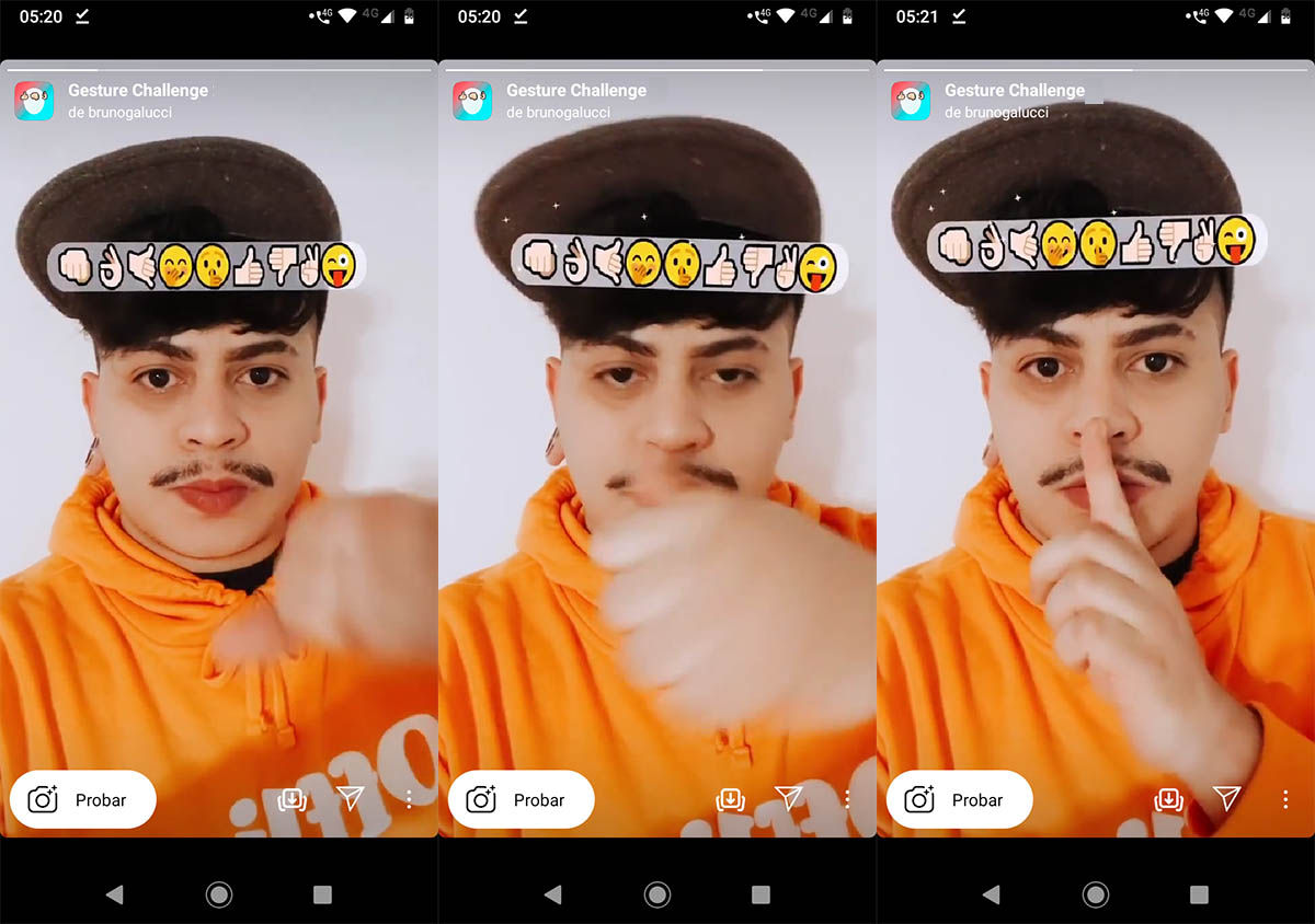 Cómo usar filtro Gesture Challenge Instagram