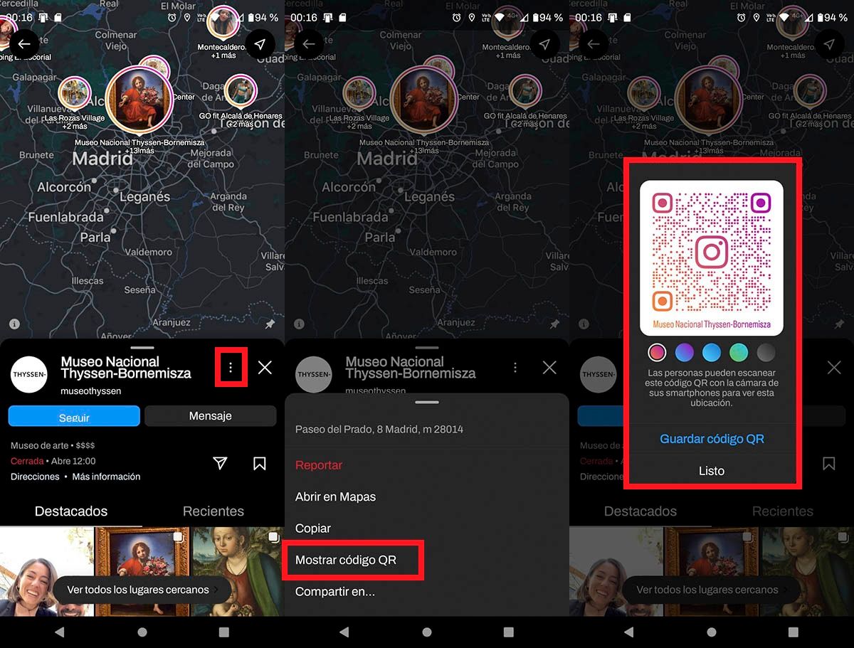 Compartir ubicacion Instagram con codigo QR
