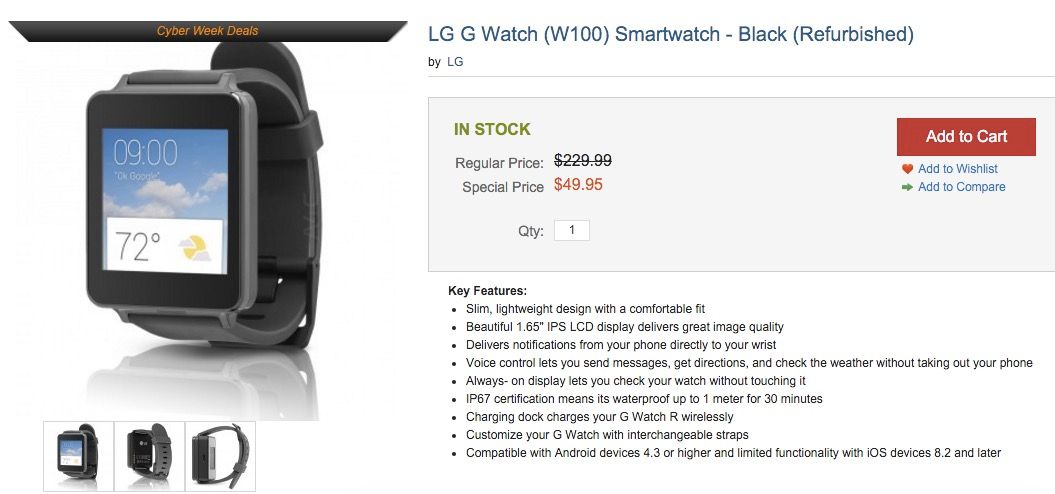 Comprar LG G Watch por 47 euros 