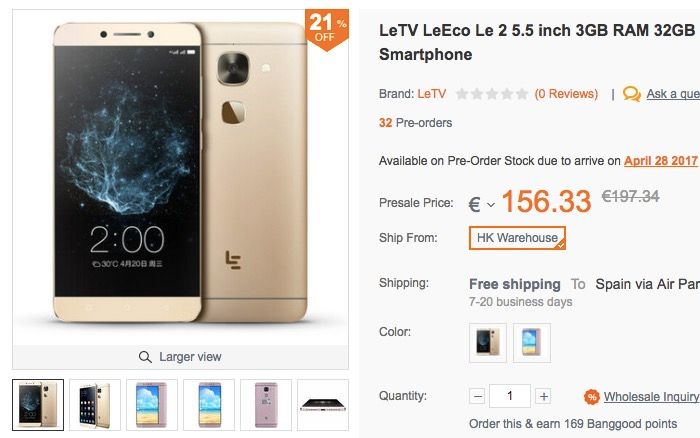Comprar LeTV LeEco Le 2 barato de oferta en Banggood