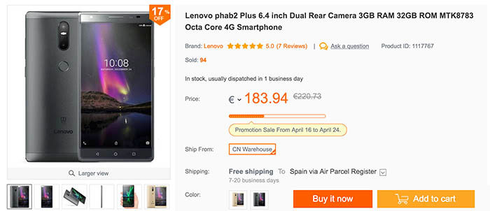 Comprar Lenovo Phab 2 Plus de oferta mejor precio
