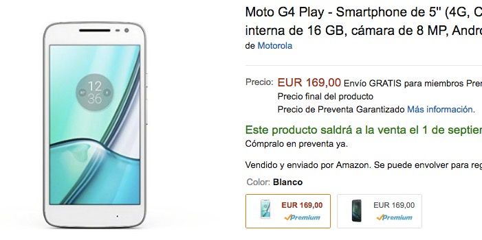 Comprar Moto G4 Play en preventa