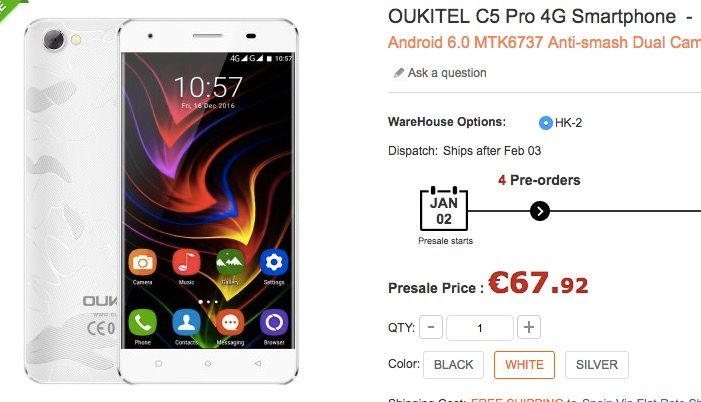 Comprar OUKITEL C5 Pro 4G barato