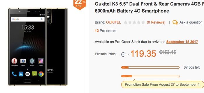 Comprar OUKITEL K3 más barato de oferta