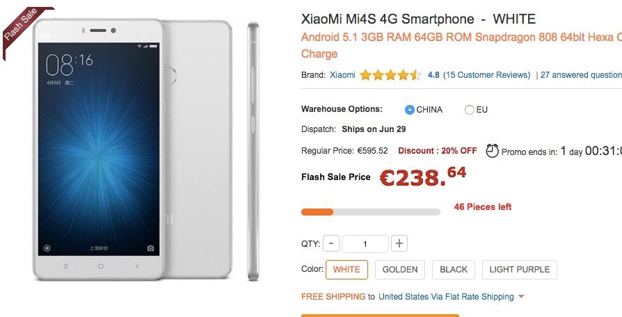 Comprar Xiaomi Mi4S de oferta