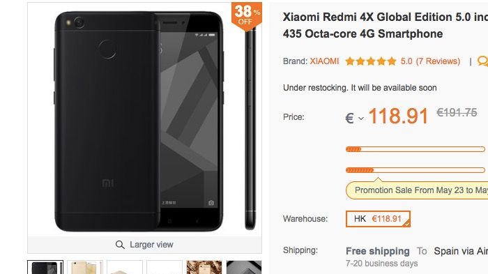 Comprar Xiaomi Redmi 4X de oferta
