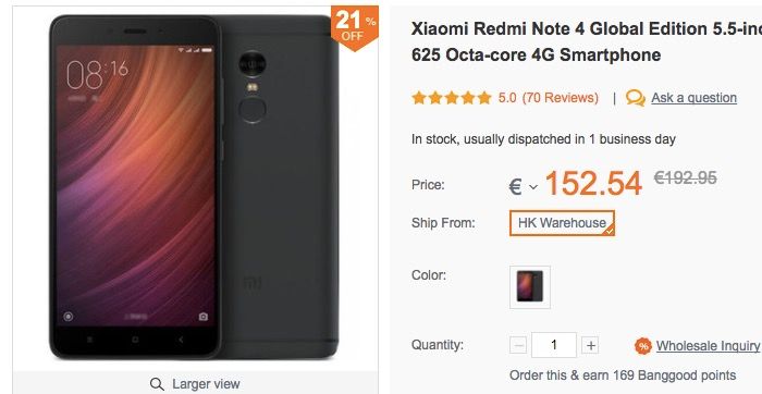 Comprar Xiaomi Redmi Note 4 de oferta barato