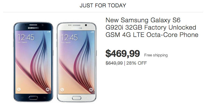 Comprar el Galaxy S6 más barato en Ebay