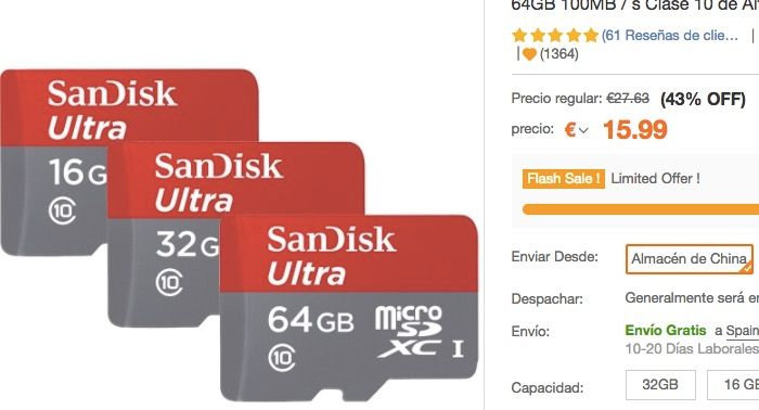 Comprar microSD de 64 GB SanDisk barata