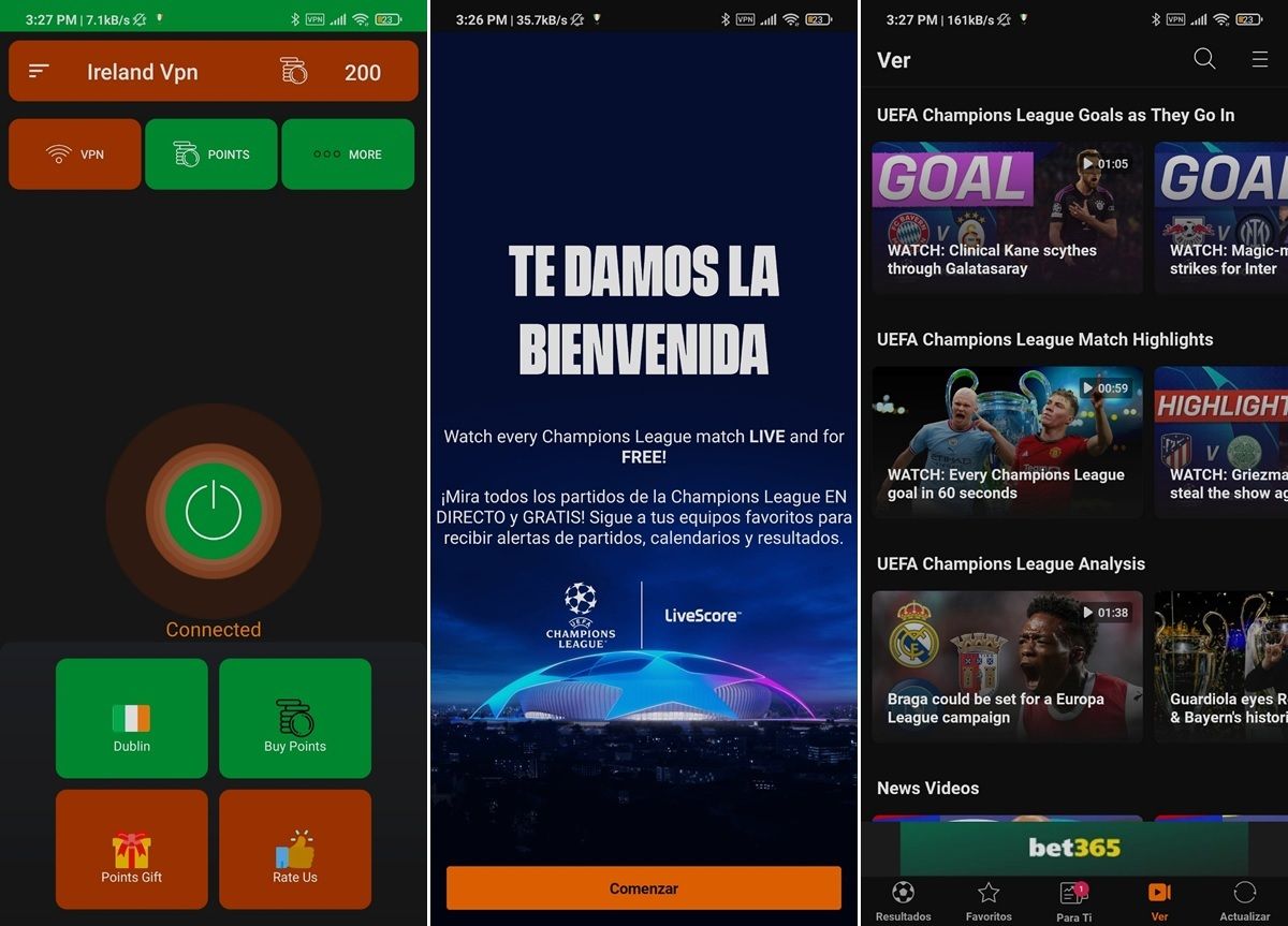 Con este sorprendente truco puedes ver la Champions League gratis usando la app LiveScore