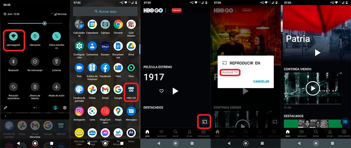 Conectar HBO movil con Android TV
