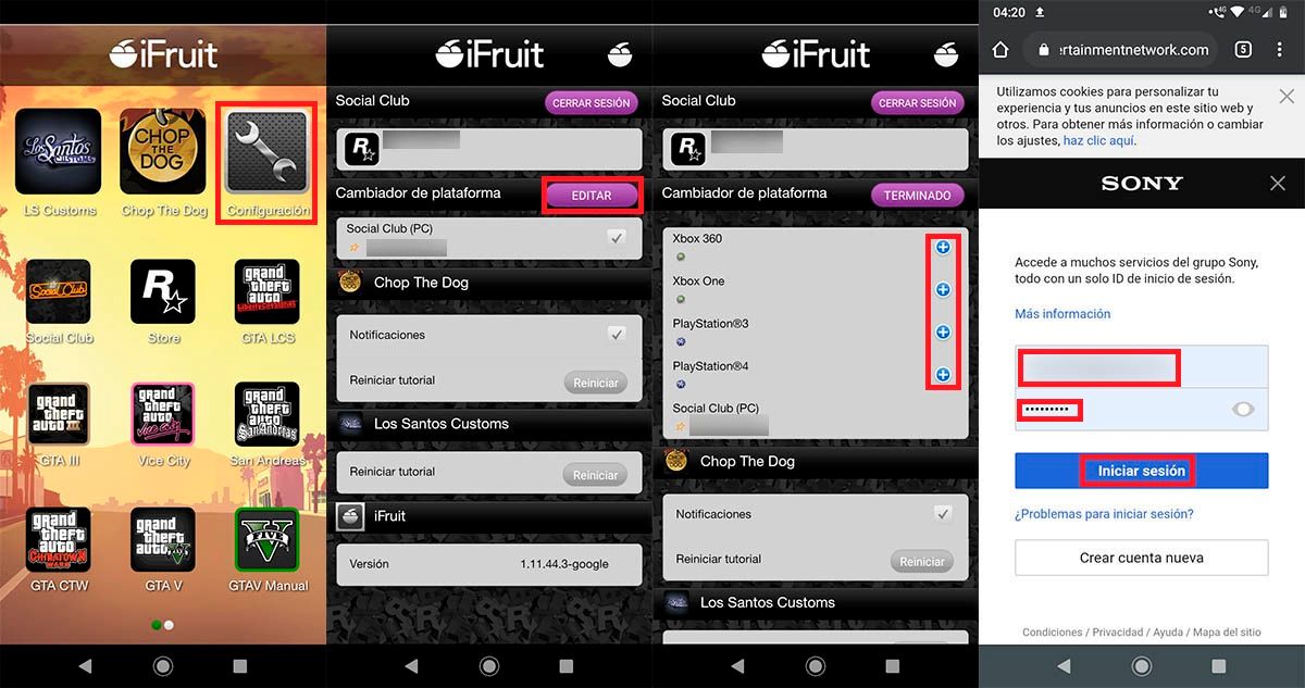 Conectar iFruit con GTA V Android e iOS