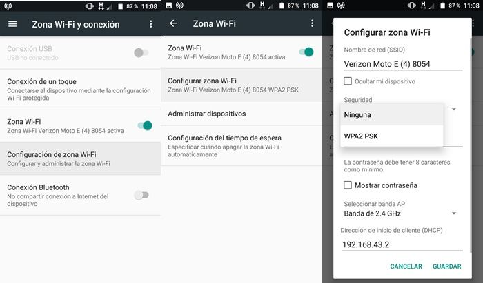 Configurar abierto Wifi de Android