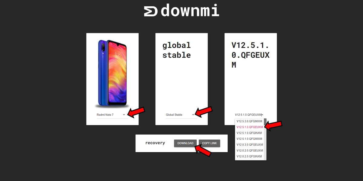 Consigue la ROM de la version de MIUI a la que quieres volver en Downmi