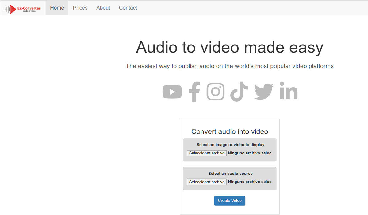 diseñador Tiranía Artístico 5 webs para convertir audio a vídeo MP4 online y gratis