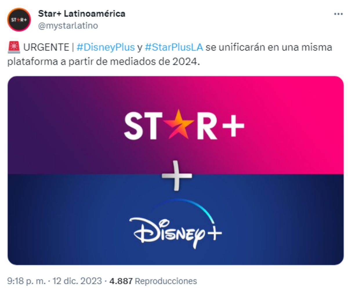 Cuándo ocurrirá la fusión entre Disney+ y Star Plus