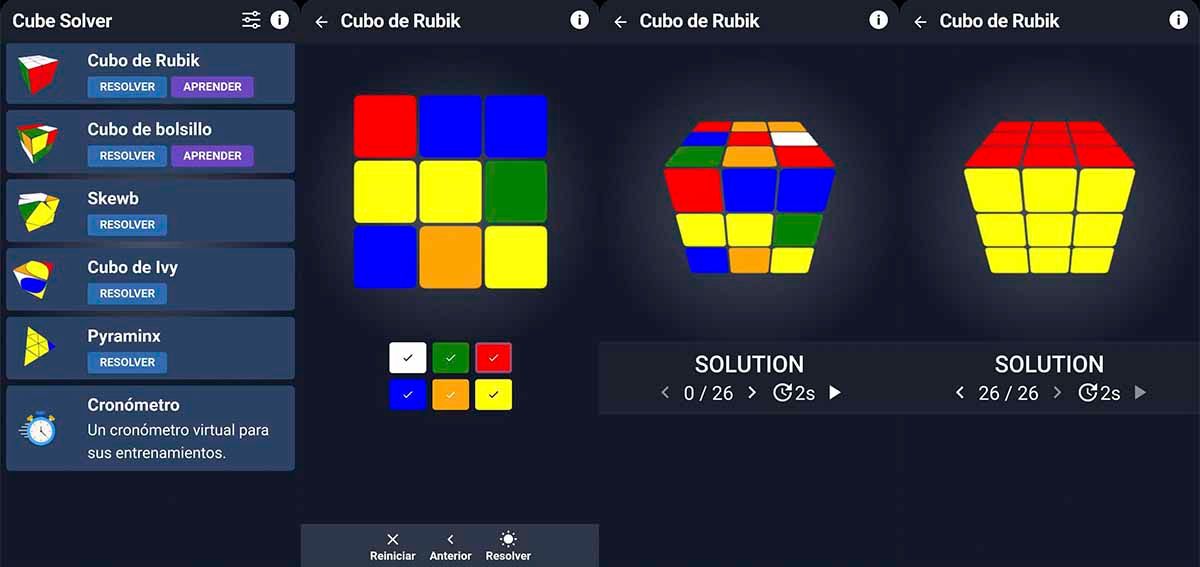Cube Solver opción más sencilla resolver cubo de Rubik móvil Android