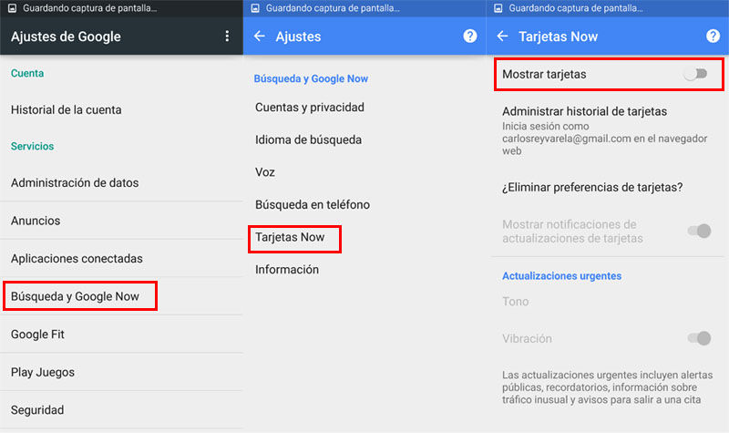 Desactivar Google Now en Galaxy S6