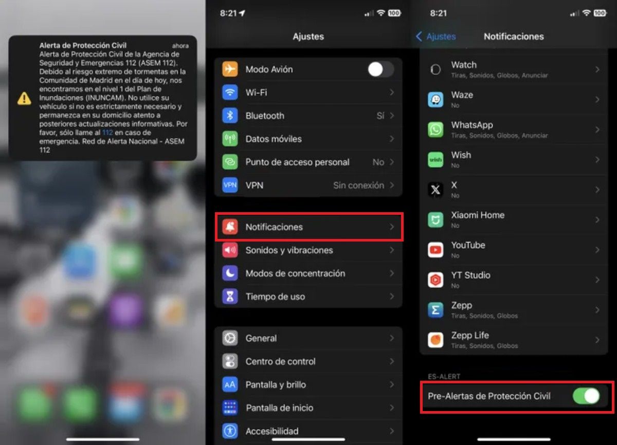 Desactivar las alertas de ES-Alert en iOS