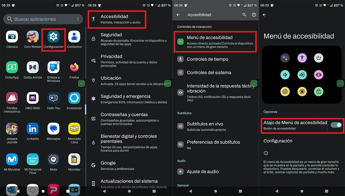 Desactivar menu flotante de accesibilidad en Android
