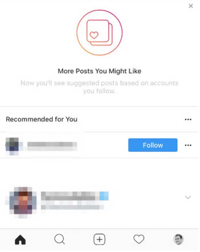 Desactivar publicaciones recomendadas Instagram