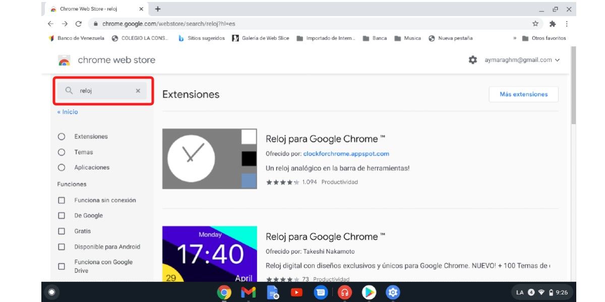 Descarga widgets de Chrome