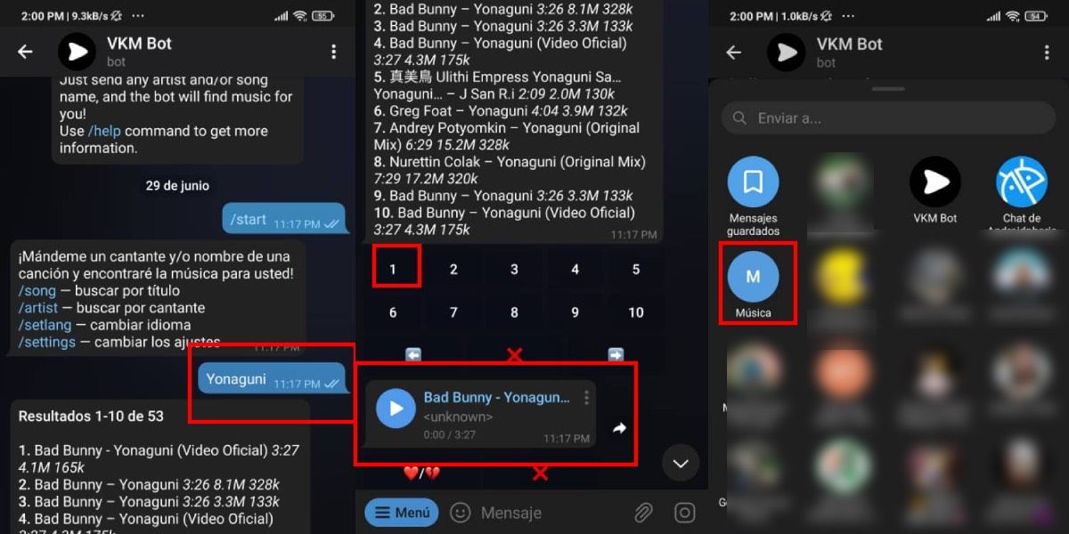 Descarga música en Telegram gratis