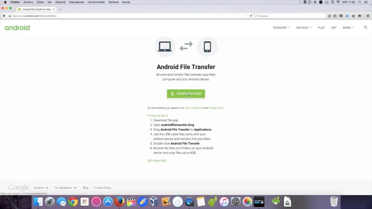 Descargar Android File Transfer