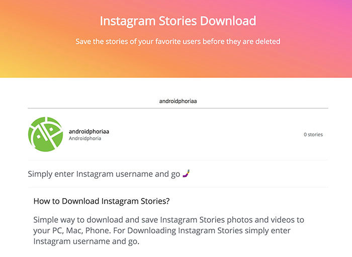 Descargar historias Instagram