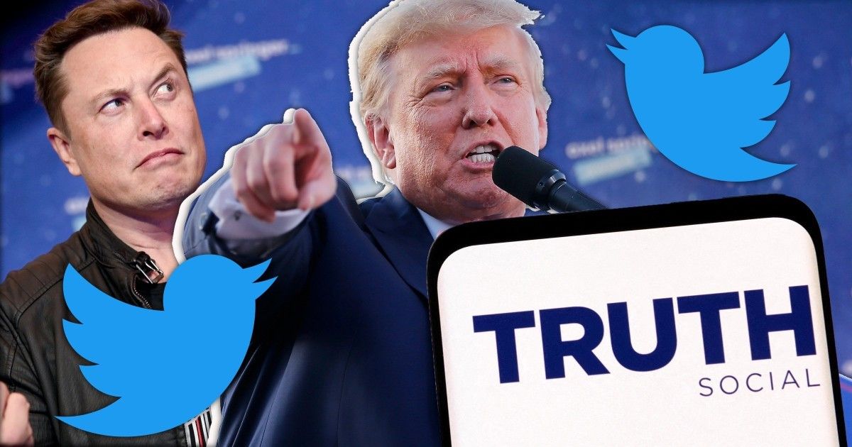 Donald trump en truth social y twitter