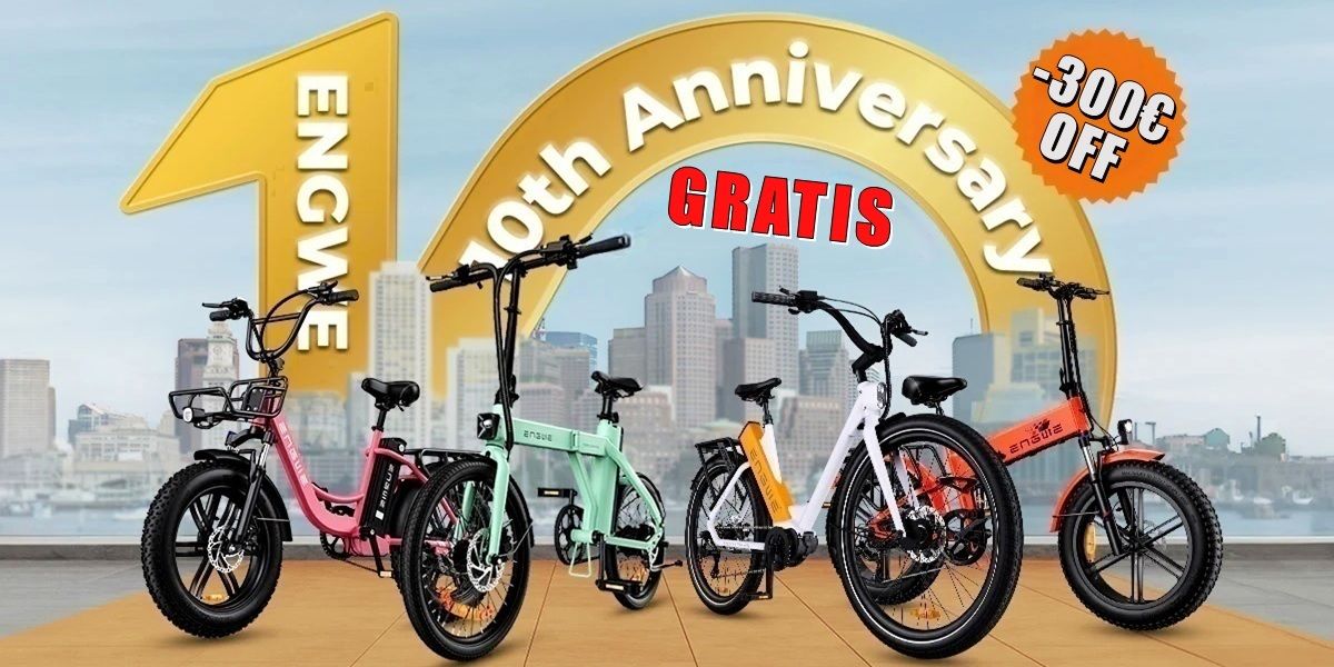 Gánate una bici eléctrica gratis y opta por hasta 300 € de descuento con el aniversario de ENGWE