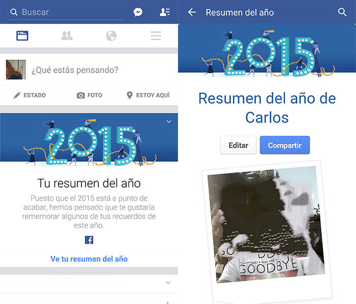 Editar resumen año 2015 Facebook