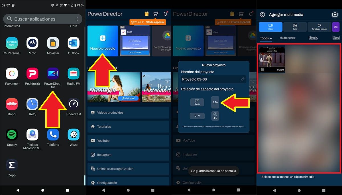 Editar video en PowerDirector Android