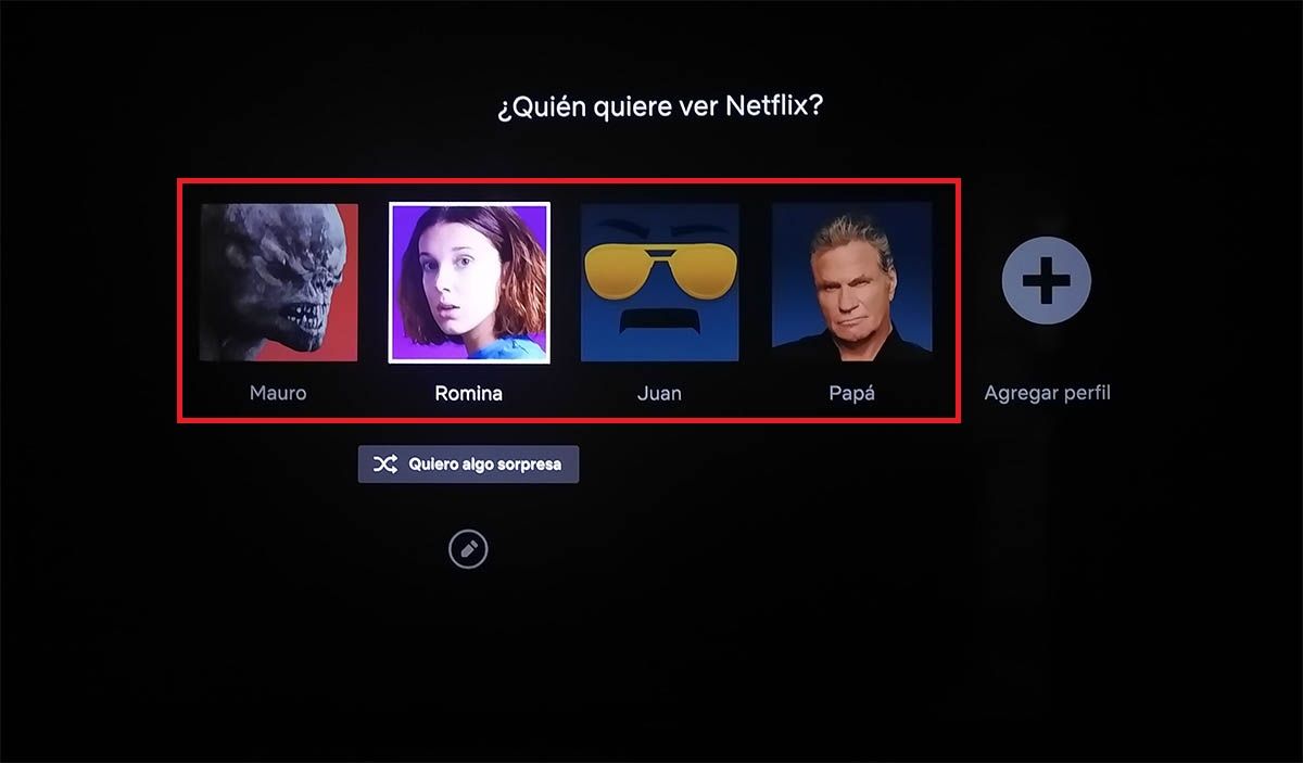 Elegir perfil de Netflix PS4 y PS5