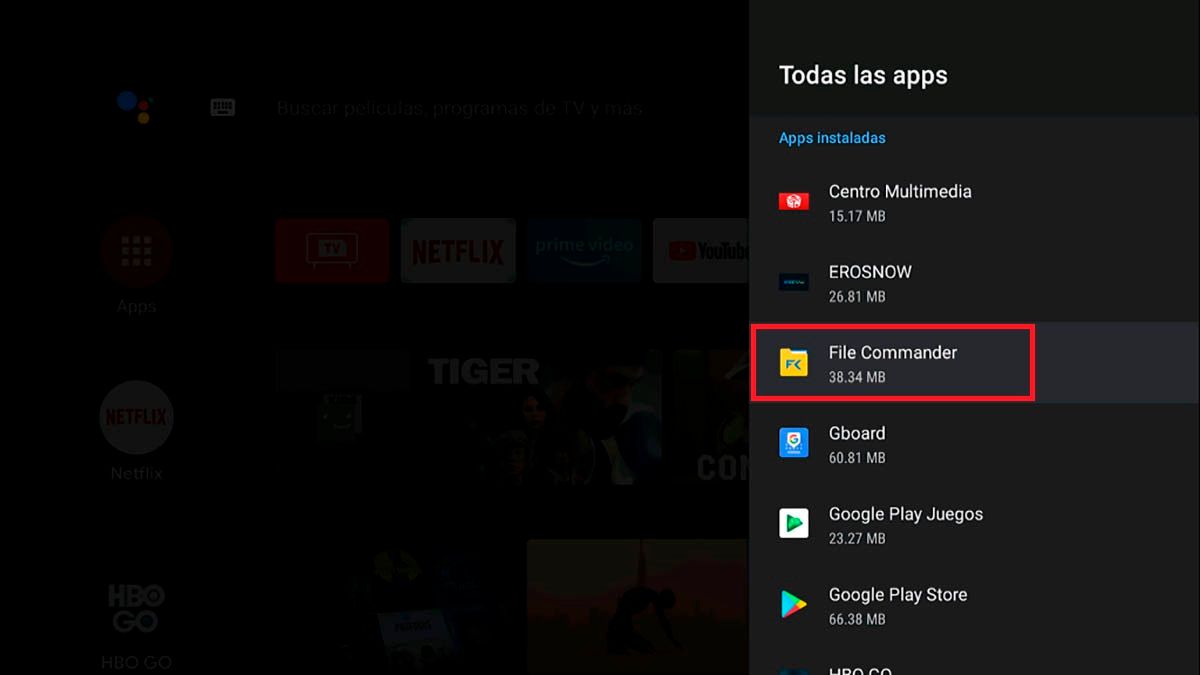 Eliminar aplicaciones en Android TV
