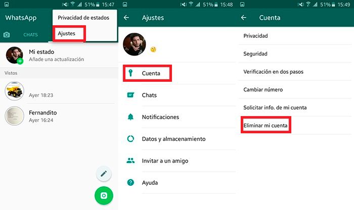 Eliminar cuenta de WhatsApp tutorial
