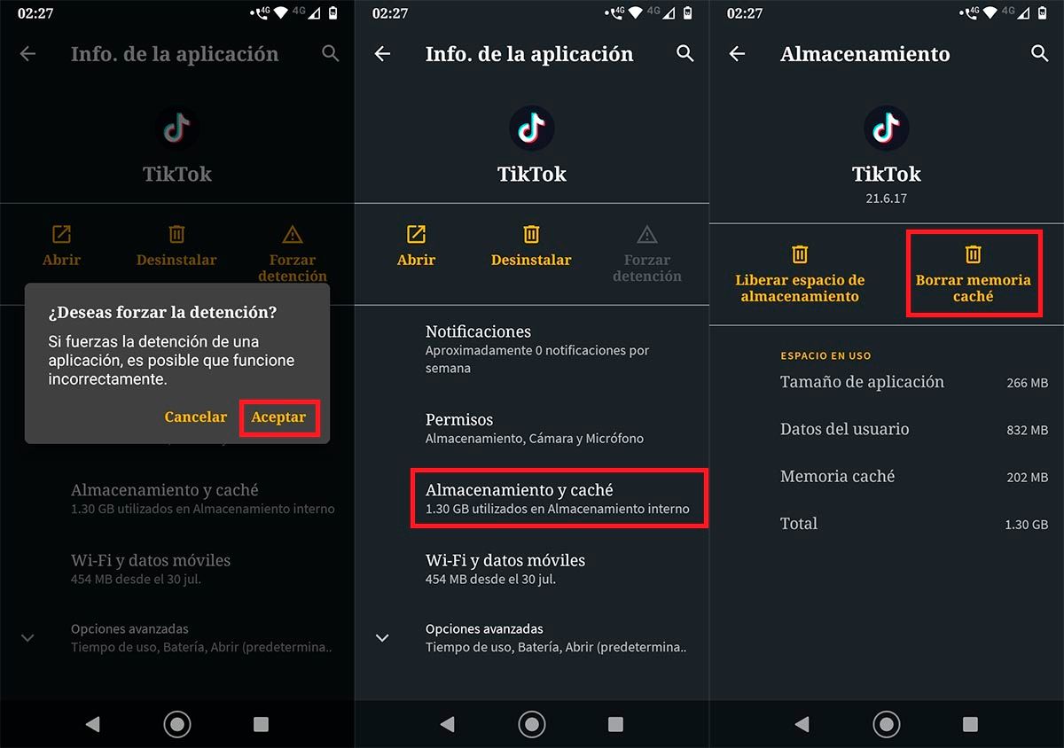 Eliminar el cache de TikTok en Android