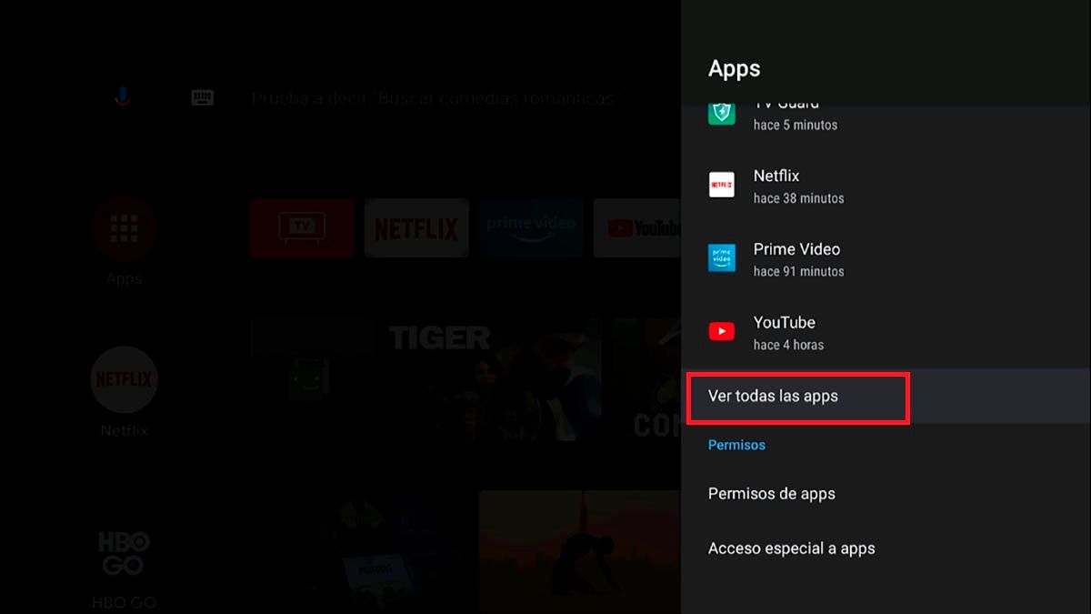 Eliminar una app Android TV