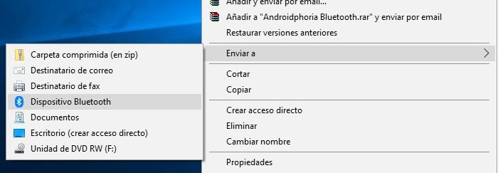Enviar por Bluetooth archivo desde Windows