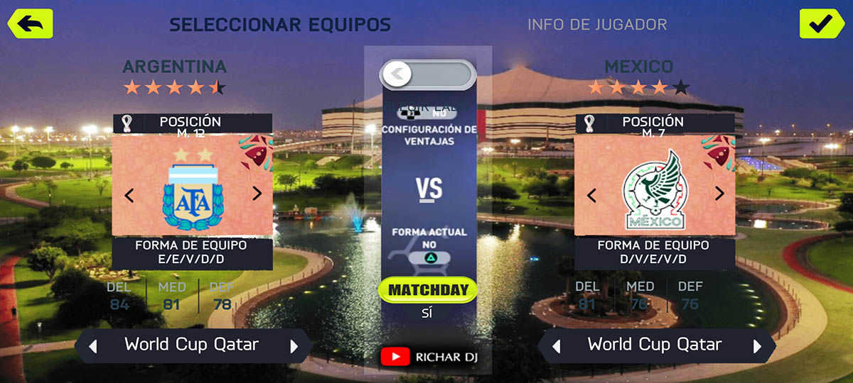 Equipos en FIFA 22 WORLD CUP QATAR 2022 para android