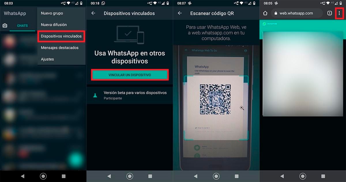 Escanear codigo QR WhatsApp segundo movil