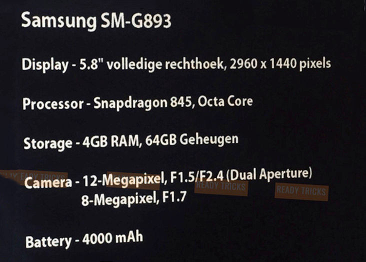 Especificaciones Galaxy S9 Active