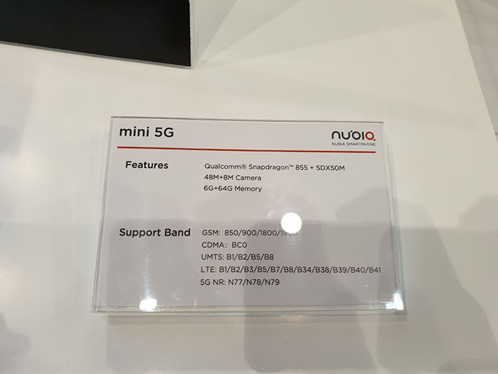 Especificaciones Nubia Mini 5G