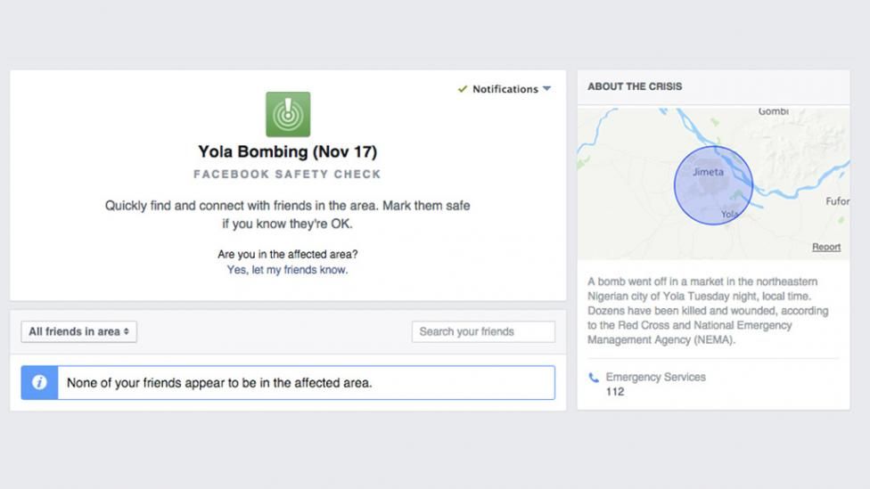 Facebook activa el safety check en Nigeria