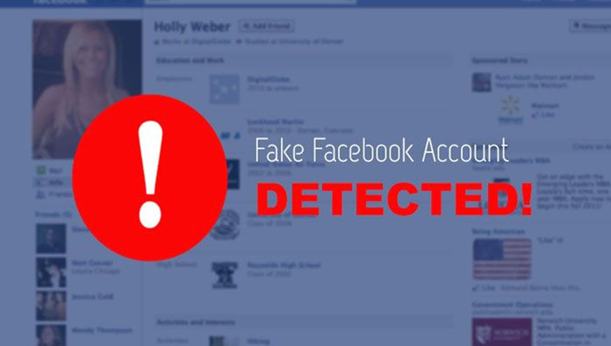 Facebook cuenta falsa detectada