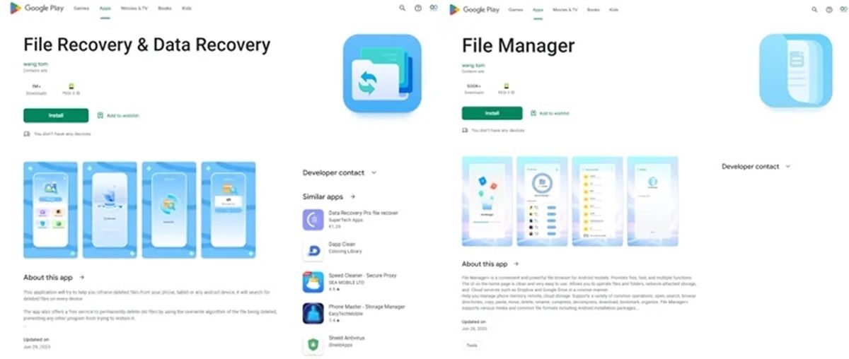 File Recovery y File Manager las dos apps que tienes que borrar de tu movil porque son virus