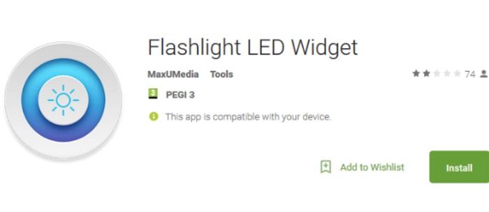 Flashlight LED Widget troyano
