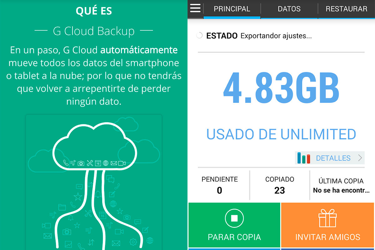 G Cloud Backup: todos los datos del móvil o tablet a la nube