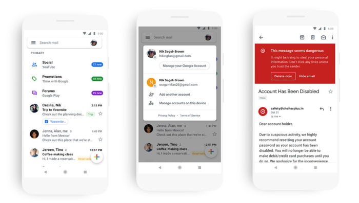 Gmail novedades 2019 android