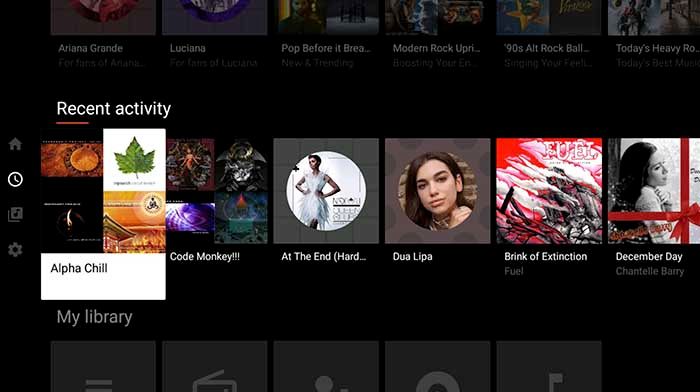 Google Play Musica nuevo disen Android TV